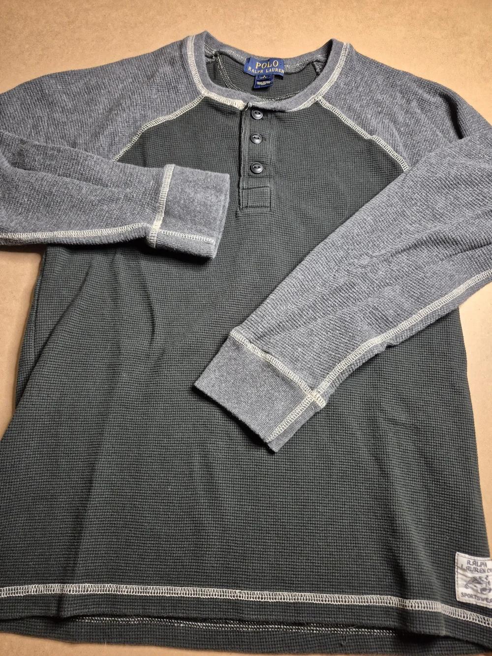 Polo Ralph Lauren Charcoal & Gray Henley Thermal 4460/4
